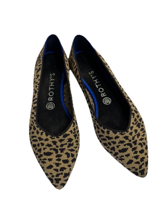 Rothy's Shoes - Rothy’s The Point Leopard Print Flats Women’s Size 9 Blue Trim Pointed Toe 🐆✨